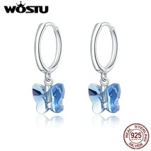 Er butterfly hopp earrings blue crystal original earrings for women luxury jewelry best thumb200