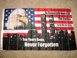 9-11 Flag 3&#39;x5&#39; World Trade Center Never Forgotten Banner - £15.97 GBP