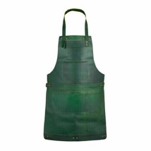 Butcher Apron Back Strap Woodwork 100% Green Cow Stylish Leather Apron - £93.39 GBP