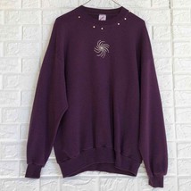 Vintage Jerzees custom studded sweatshirt Women’s Size XL Plum Purple - £23.47 GBP