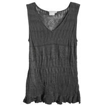 Cupio Black Crochet Lace Black Top | Sz Large - £9.77 GBP