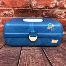 Vintage Caboodles Make Up Carrying Case #2602 Cosmetics Storage Blue Mar... - $25.50