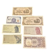 Numismatics Collectible Lot Assorted Vintage Foreign Paper Currency 7 Piece - $20.00