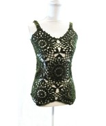 Green Top/Crochet/Sleeve/Summer/handmade - £29.58 GBP