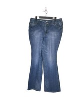 Lane Bryant Size 14 DISTINCTLY BOOT Blue Jeans Bootcut Distressed - £9.60 GBP