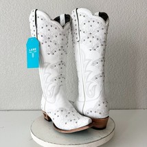 Lane CALYPSO Womens Cowboy Boots 8 White Leather Western Cowgirl Bling Mid Calf - £191.48 GBP