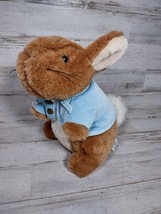 Vintage Eden Toys Beatrix Potter Peter Rabbit Plush Blue Tie On Jacket 7&quot; - £8.05 GBP