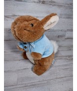 Vintage Eden Toys Beatrix Potter Peter Rabbit Plush Blue Tie On Jacket 7&quot; - £7.63 GBP