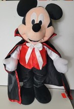 Vintage Mickey Mouse Gemmy Halloween Greeter Vampire Plush 20&quot;+ Dracula VTG - $53.22