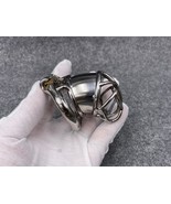 65mm/2.56inch Length Stainless Steel Kink Shape Hinged Base Ring Cock Cage  - $50.00+