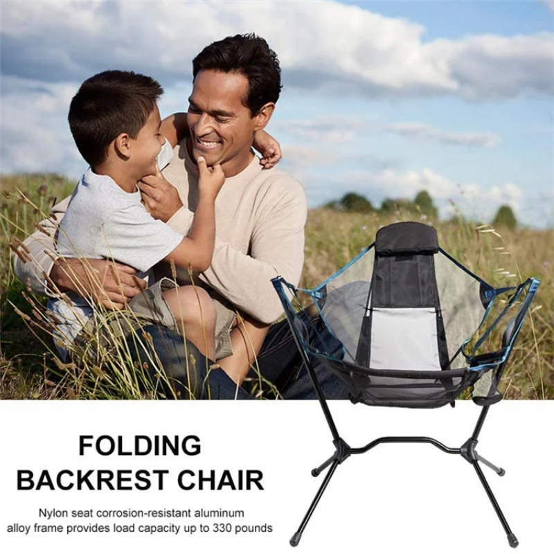 Foldtable Rocking Chair Portable Outdoor Camping Hiking Lounge Chair Garden - £121.41 GBP+