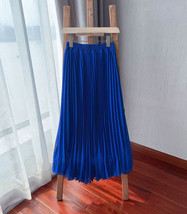Black Pleated Chiffon Skirt Women Plus Size Chiffon Pleated Midi Skirt image 8