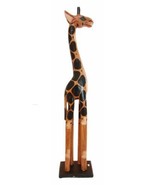 Balikraft Balinese Wood Handicraft Large Spotted Safari Giraffe Figurine... - $54.66 CAD