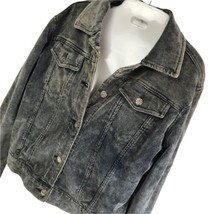 Vintage Jacket Angfu XXL Corduroy Cropped Acid Wash Stretch Biker Riveted - £18.45 GBP