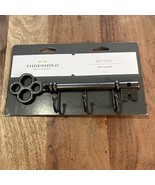 New Threshold 3 Hook Key Rail Antique Brass FinIsh 9” long - $280.82 MXN