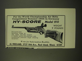 1966 Hy-Score Model 810 Target Air Rifle Ad - For the world championship - $18.49