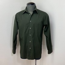 Vintage Gap Mens Cotton Shirt Small Long Sleeves Dark Green Button Front Classic - £18.80 GBP