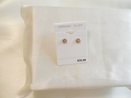 Department Store 1/8&quot;18k Gold/SS Cubic Zirconia Fancy Stud Earrings F502 - £14.51 GBP