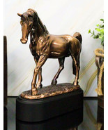 Rustic Western Tennessee Walking Horse Model Stallion Figurine With Trop... - $91.57 CAD