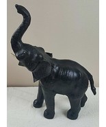 Leather Wrapped Elephant Figure Trunk Up Wildlife Vintage Collectible Ha... - £30.90 GBP