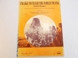 Vintage Sheet Music 1971 I&#39;d Like To Teach The World To Sing (In Perfect Harmony - £6.95 GBP