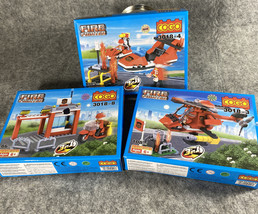 Lot Of 3 COGO MAGIBRIX 3 IN 1 FIRE FIGHTER SETS 3018-4,3018-3,3018-8 - £14.90 GBP