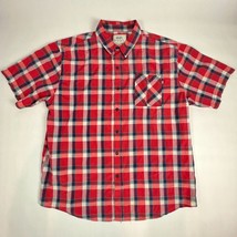 Ecko Unltd Plaid Button-Down Mens 4XL Red &amp; Blue Short Sleeve Shirt - $8.26