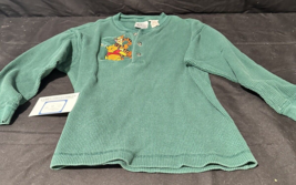 Disney Store Child Small Green Long Sleeve Winnie the Pooh &amp; Tigger button up - £20.91 GBP