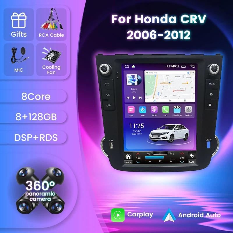 9.7 inch Android For Honda CR-V 3 RE CRV 2007-2011 Tesla style Car Radio - £236.27 GBP+