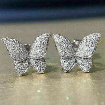 Trendy Sweet Cool Style Earrings Micro Inlaid Zircon Butterfly Studs Fairy Earri - $9.99