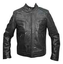 Bestzo Men&#39;s Fashion Classic Sheep leather Troy jacket Black L - £186.67 GBP