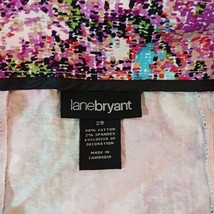 Lane Bryant Back Zipper Womens Cotton Blend Multicolor Floral Circle Skirt Sz 28 image 3