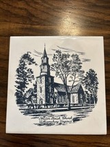 Bruton Parish Church Williamsburg Virginia Ceramic White Tile Trivet Souvenir - £6.27 GBP