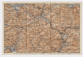 1910 Antique Map Of Vicinity Of Brixen Bressanone Merano Sterzing Italy Austria - £24.36 GBP