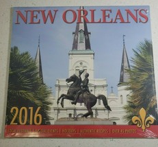 2016 New Orleans Wall Calendar 12X12 Inch Include Recipes USA Hometowns Jazz NEW - £16.33 GBP