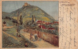 Leopoldsberg Austria Bicicletta Ciclisti ~1898 Artista Cartolina - £7.22 GBP