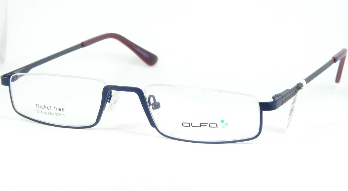 ALFA 1569 C2 DARK BLUE EYEGLASSES GLASSES Nickel Free METAL FRAME 53-21-... - $56.04