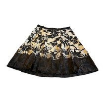 Ann Taylor Black Floral Lined Skirt Size 10 Casual Business A Line Zip Up - $22.90