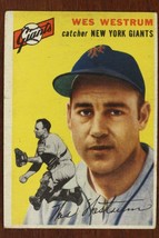Vintage 1954 Baseball Card Topps #180 Wes Westrum Catcher New York Giant - £9.10 GBP