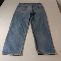 Carhartt Men's Faded Blue Denim Distressed Jeans Measured Size 35×29 image 14