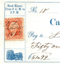 Carlisle Pennsylvania Deposit Bank Antique Check With Revenue Stamp 1867 - $9.23
