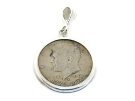 Half Dollar Kennedy Bicentennial  1776-1976 coin on a .925 Sterling Silver Bezel - £39.08 GBP