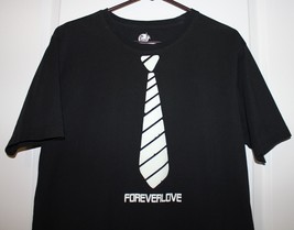 Forever Love Graphic T Shirt Mens XXL/2XL Black White Tie  - £15.44 GBP