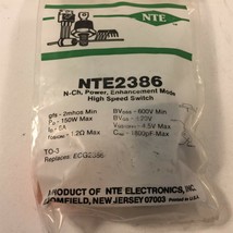 (1) NTE NTE2386 MOSFET N−Ch, Enhancement Mode High Speed Switch - $69.99