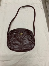 Vintage Etienne Aigner Handbag Purse Oxblood Burgundy Leather Zip Top W/ Strap - £15.68 GBP
