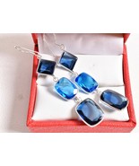 925 Sterling Silver London Blue Topaz Gemstone Handmade Earrings Her Fes... - £29.00 GBP