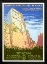 Zion National Park Retro poster 1930s Custom Framed A+ Quality - £36.92 GBP