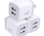 Wall Charger, Usb Brick 3Pack 2.1A/5V Dual Port Usb Plug Charger Cube Po... - £16.75 GBP