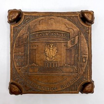 New York Worlds Fair Vintage Syroco Wood Administration Building Trinket... - £31.68 GBP