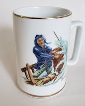 Norman Rockwell Museum Art Braving The Storm 1984 Porcelain Mug Stein 12oz VTG - £10.59 GBP